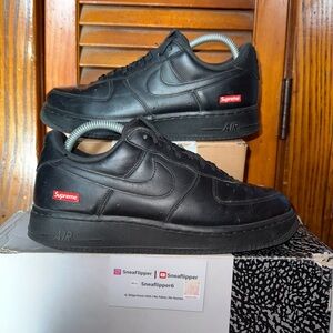 Size 8 - Nike Air Force 1 Low x Supreme Box Logo - Black